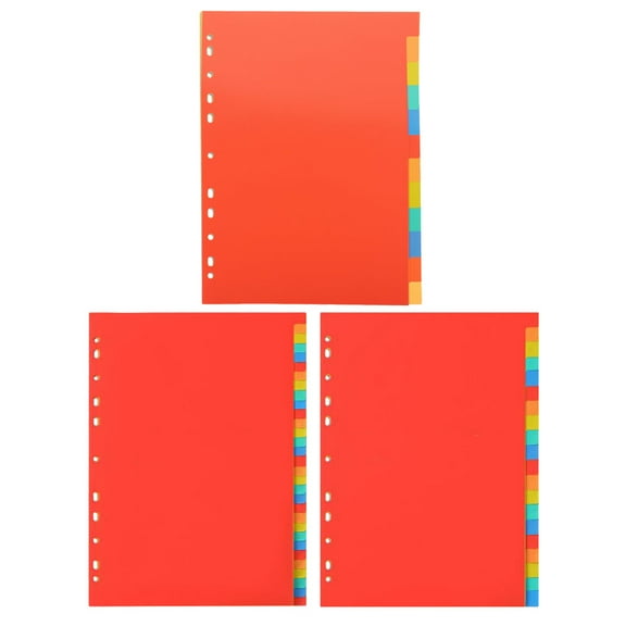 OUNONA 3 Sets Binder Dividers with Pockets Tab File Separator