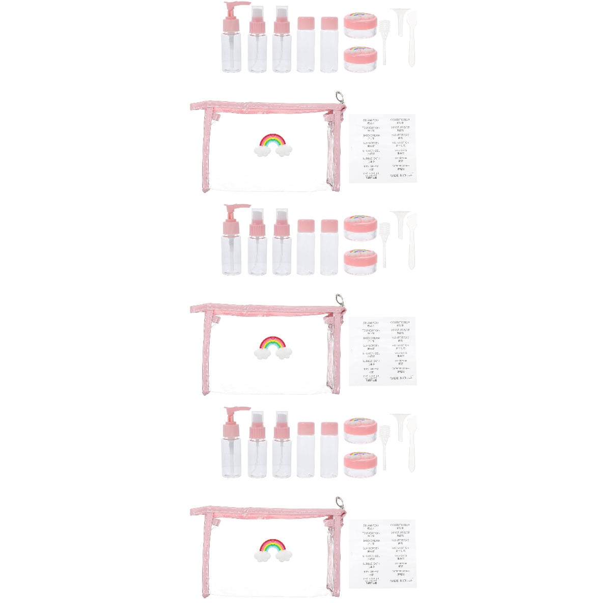 OUNONA 3 Sets Travel Lotion Box Storage Kit Sample Lotion for Women (Pink)
