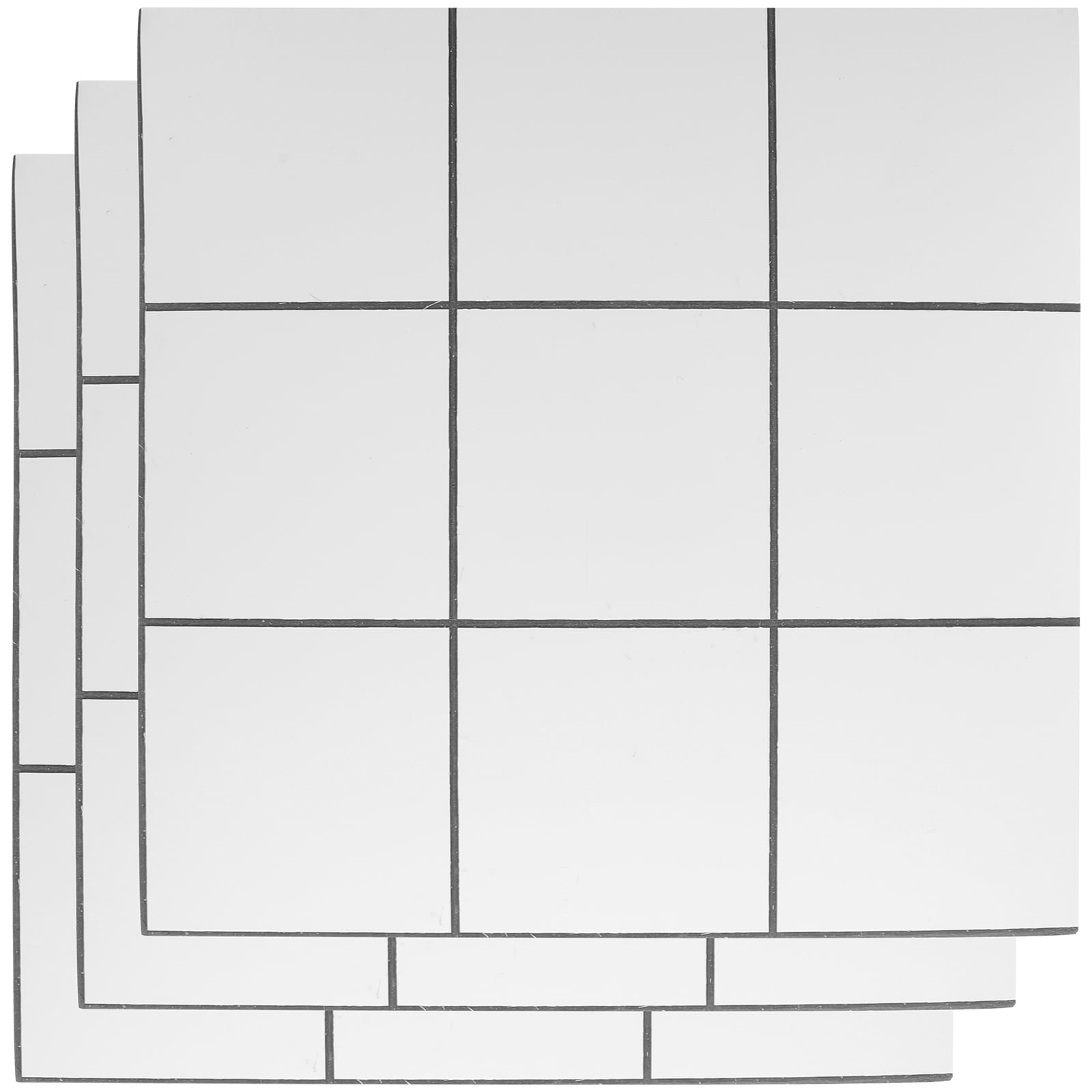Tile Box Paper OUNONA 3 Sheets Self Adhesive Wall Trim Paper Tile Foam Tiles Peel and ...