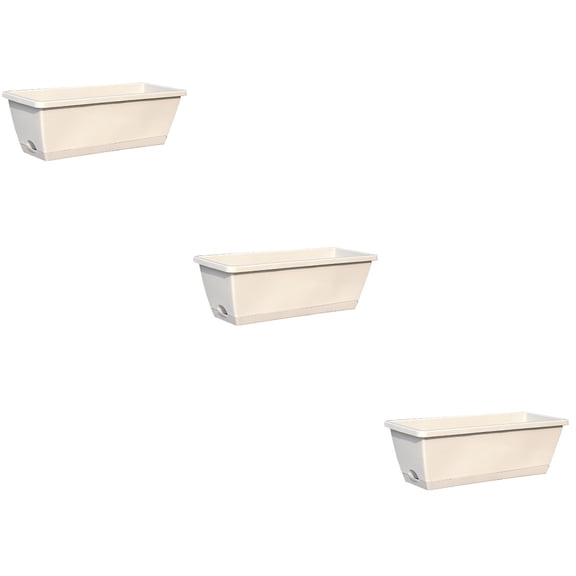 OUNONA 3-Piece Rectangular Vegetable and Flower Planting Trough Set - Garden Plant Pots for Indoor and Outdoor Use
