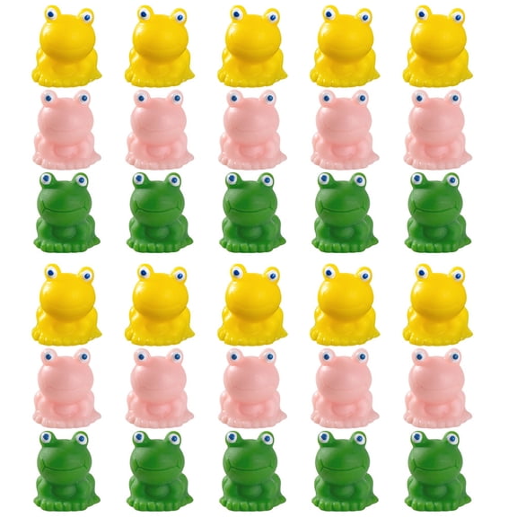 OUNONA Resin Frog Decorative Statues for Home Office Desk 30pcs Assorted Color