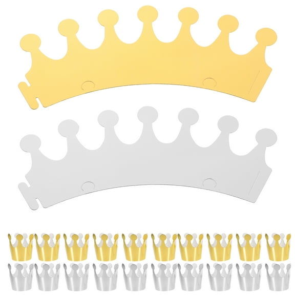 OUNONA 30 Pcs Paper Birthday Party Hat Chic Hats Gold Crowns Boxes Child