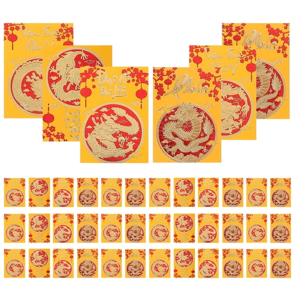 OUNONA 30 Pcs Spring Festival Packet Luck Money Envelopes 11.5X8X0.2CM