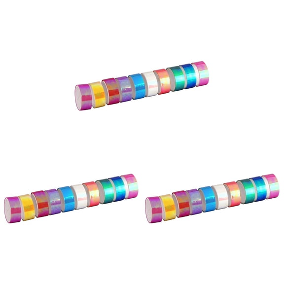 OUNONA 30 Rolls Colorful Shiny Adhesive Tape Colored Notebook Decor DIY Craft Creative Adhesive Tape Sticky Tape