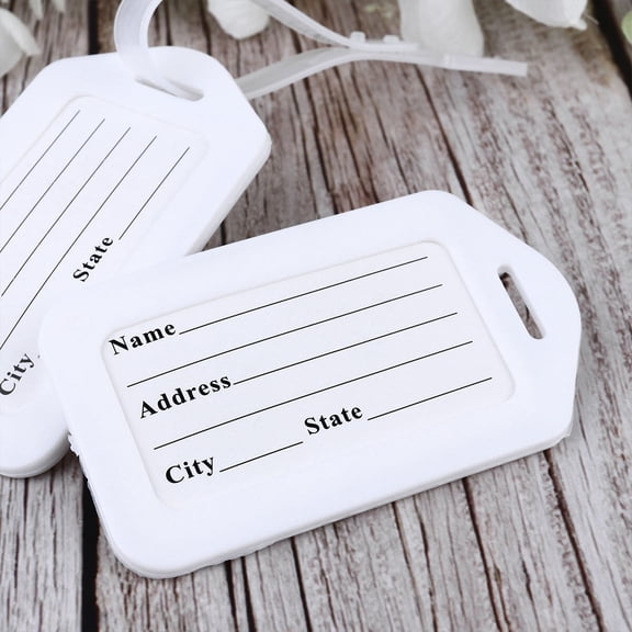 OUNONA  30 Set Baggage Tag Luggage Labels for Suitcases Travel White