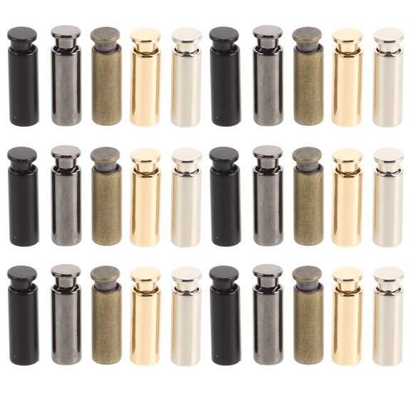 OUNONA 30 Sets Heavy Duty Adjustable Toggle Cord Locks Elastic Drawstring Stoppers Replacement Clips Alloy String Locks for Bags