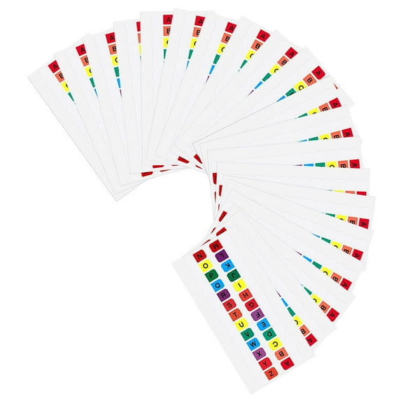 OUNONA Alphabet Tabs Page Markers for Decoration Multi Color PET Material Easy to Use and Write 30 Sheets