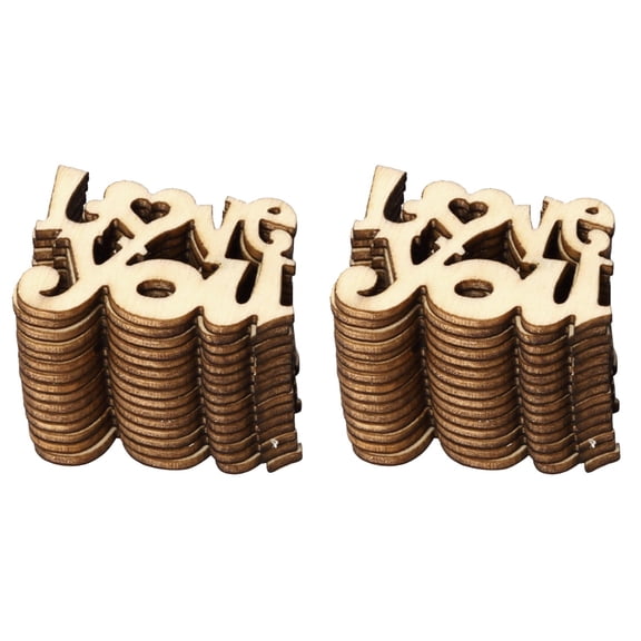 OUNONA 30 pcs  English Word Love You Wood Piece Decor Prop Wood Piece for Wedding Party Home Gathering