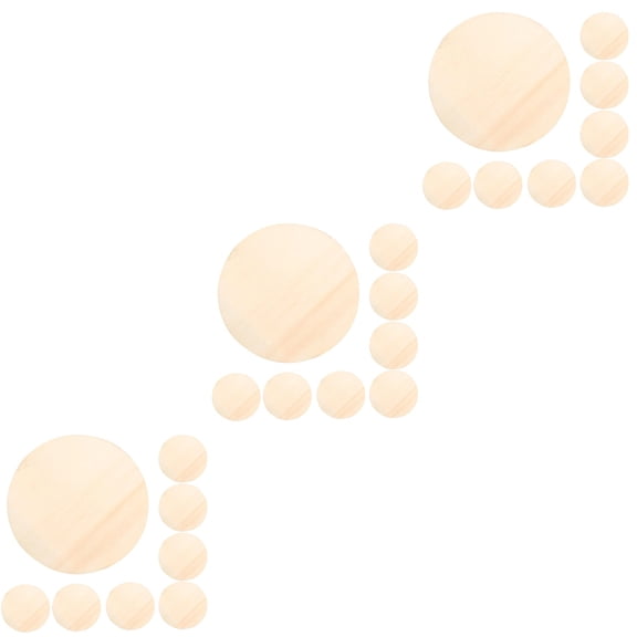 OUNONA 30 pcs Unfinished Rounds Wood Circles Unfinished Round Slices Ornaments