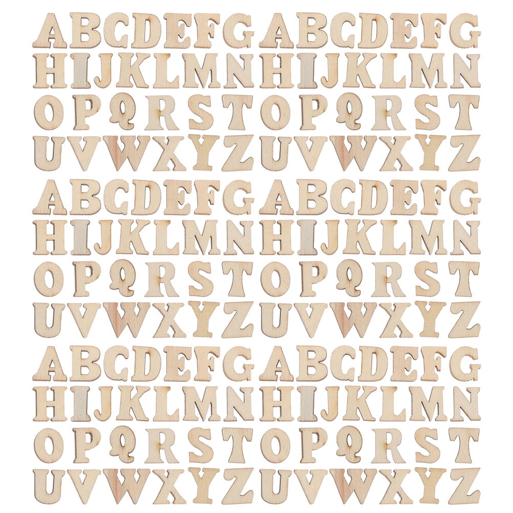 OUNONA 300 Pcs Felt Letter Board Marquee Wooden English Letters Child 1.5X1.5CM Khaki