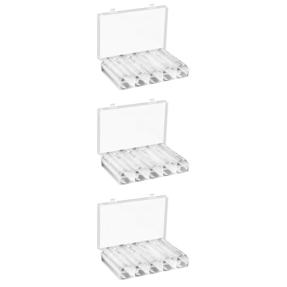 OUNONA 300 pcs Clear Coin Capsules Holder Transparent Coin Protector Storage Box