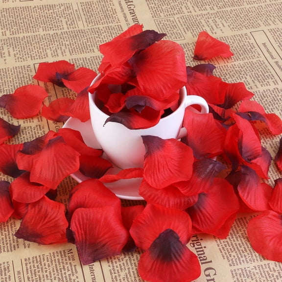 OUNONA 3000pcs Red Fabric Rose Petals Simulation for Wedding Table Decoration Events
