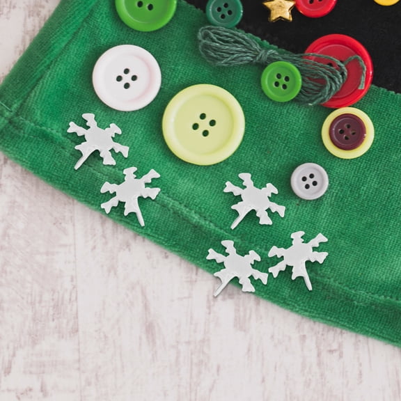 OUNONA 300Pcs White Metal Snowflake Brads Paper Fasteners for Craft Projects