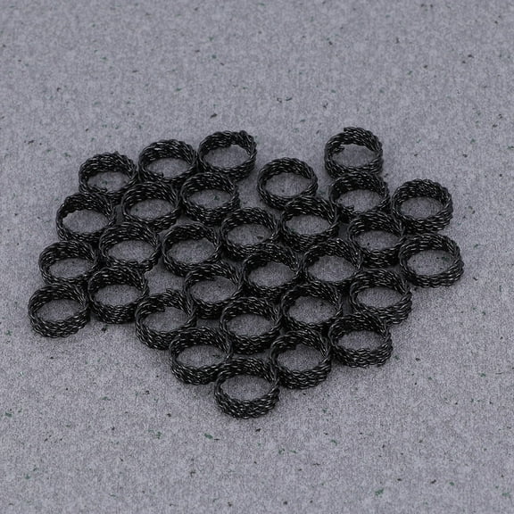 OUNONA 30Pcs Dreadlock Beads Black Adjustable Cuffs for Hair Extensions Secure Hold Without Damage