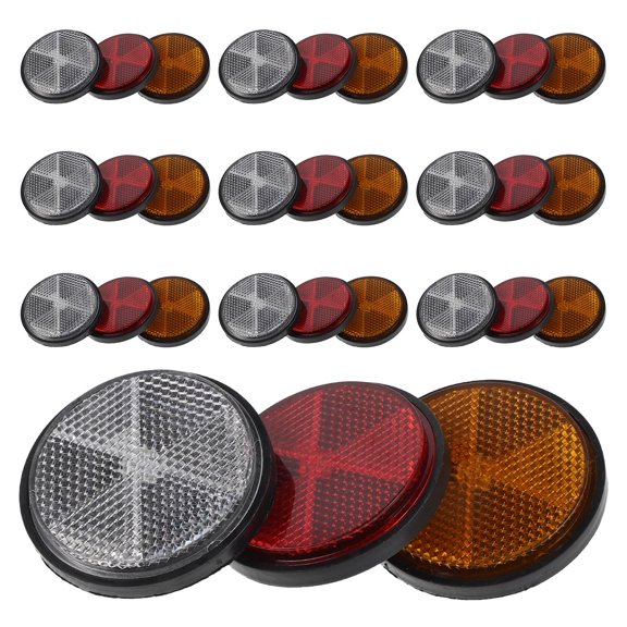 OUNONA 30Pcs Assorted Color Motorcycle Reflectors with High Visibility Technology for Road Safety and Night Riding