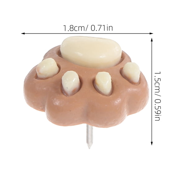 OUNONA 30Pcs Decorative Paw Print Push Pins for Wall Cork Board Assorted Color Office Desk Decor