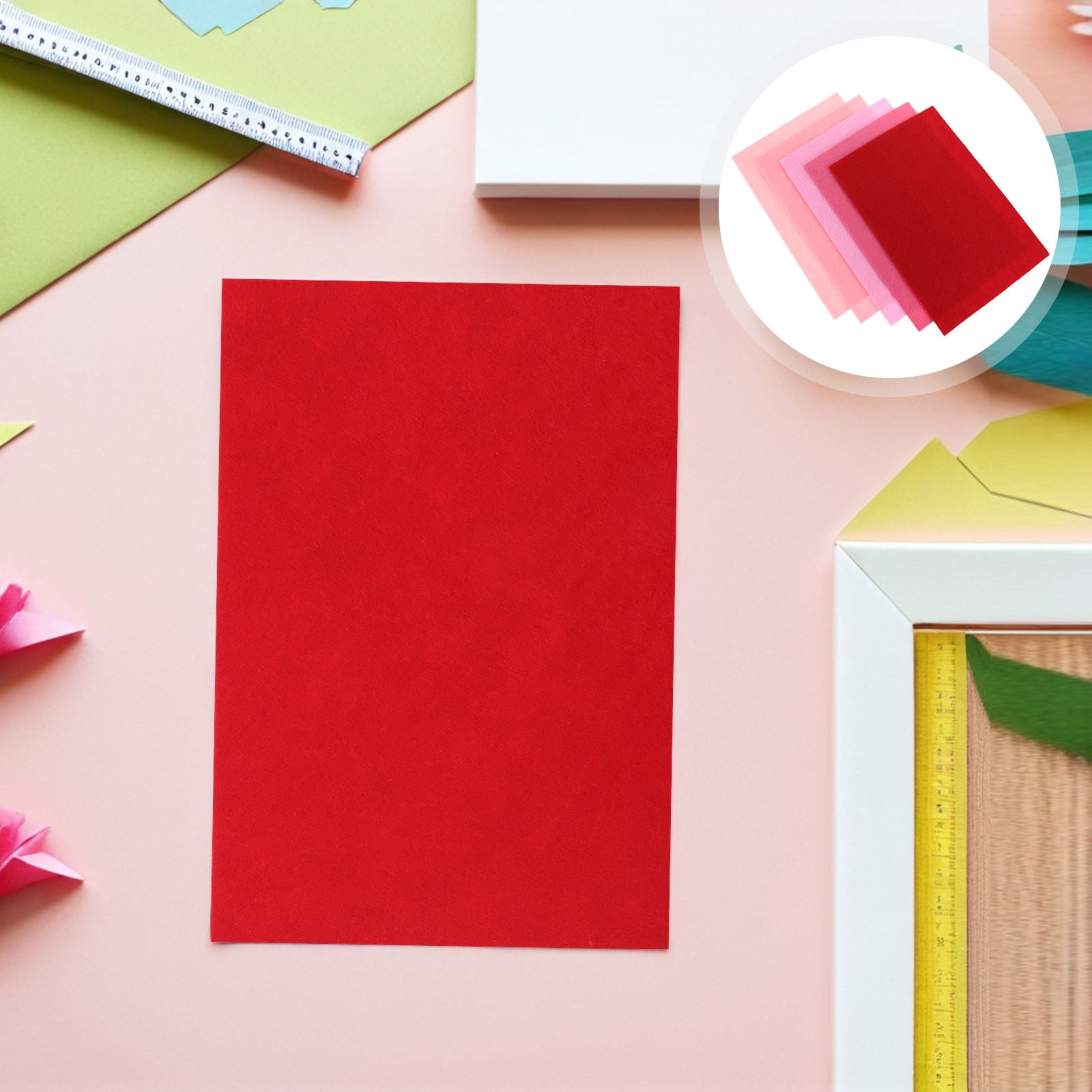OUNONA 30 Pieces Soft Rectangular Colored Felt Sheets for Sewing, Patchwork, Crafts, Handmade Fabric Material