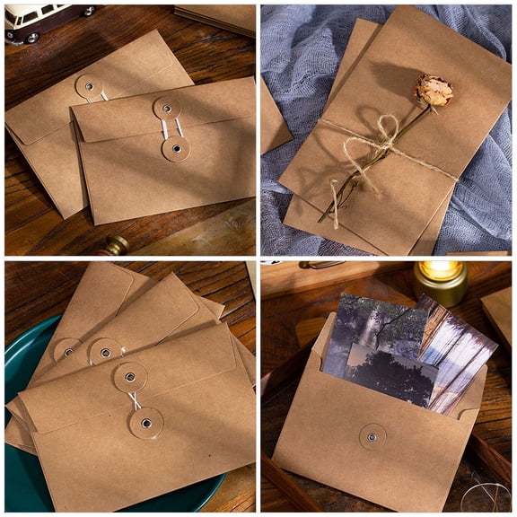 OUNONA 30Pcs Kraft Paper Envelopes for Wedding Invitations and Office Use Solid Color Letter Covers