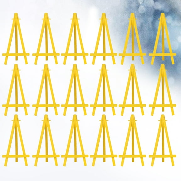 Tineasur 30Pcs Plastic Triangle Frame Easel in Yellow for Photo and Painting Display