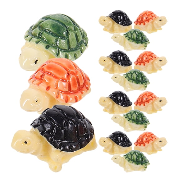 OUNONA Set of 30 Mini Brown Turtle Figurines Resin Collectibles for Home, Office, Indoor Decorative Accents
