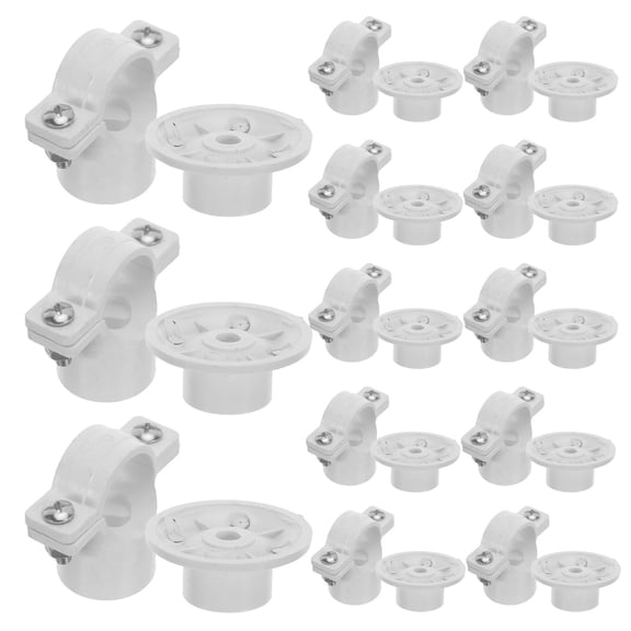 OUNONA Plastic Pipe Supports Clamp, White PVC, Secure Wall Mount, Easy Install, 30Pcs