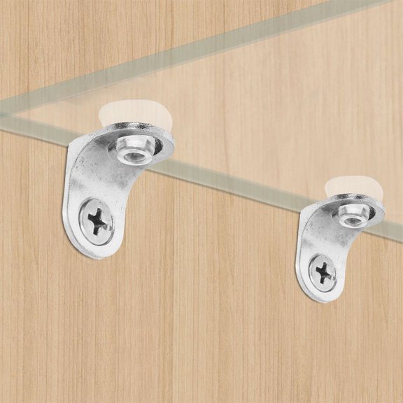 OUNONA 30Pcs Right Angle Shelf Bracket Silver Alloy PVC Wall Mounted Shelf Support For Cabinets