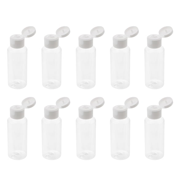 OUNONA 30Pcs Small Refillable Liquid Bottles White Dispensing Containers for Outdoors