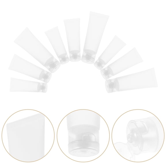 OUNONA 30Pcs Travel Toothpaste Containers with Flip Cap Pe Material Clear Frosted Storage Tubes
