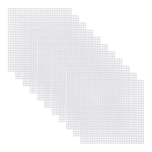 OUNONA 30Pcs White Mesh Plastic Canvas Sheets for Embroidery Sewing and Cross Stitch Crafting