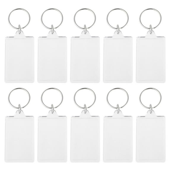 OUNONA 30pcs Acrylic Key Chain Photo Frame Key Ring Creative Fashionable Key Chain