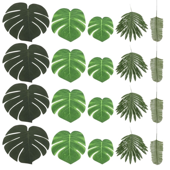 NUOLUX 30Pcs Artificial Monstera Leaves for Luau Party Decorations Home and Event Decor