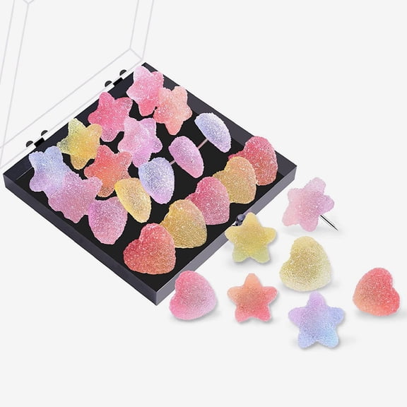 OUNONA 30pcs Assorted Color Metal Push Pins for Office, Bulletin Boards, Photos, Crafts, and Home Use