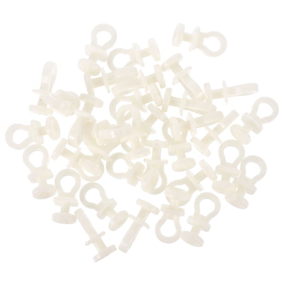 30pcs Beige Plastic Curtain Track Rollers Smooth Quiet Sliding Gliders for Ceiling and Window Treatments at Home