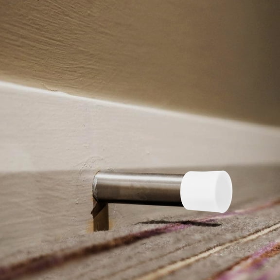 OUNONA 30-Pack White Plastic Door Bumper Caps, Protective Door Stops for Walls, Industrial and Home Use, and Easy to Install