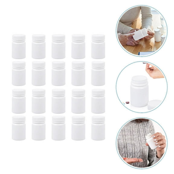 OUNONA Travel Pill Bottle Capsule Sub Bottles PE 30Pcs