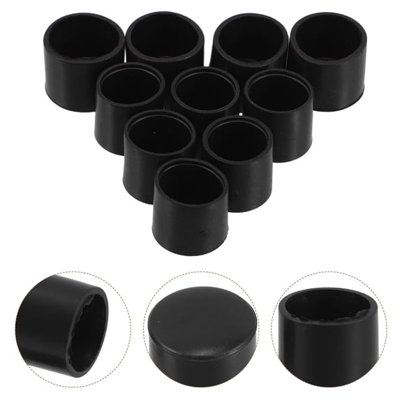 OUNONA 30pcs Round Rubber End Caps For Furniture Protection Black Rubber Pipe Cap Flexible Dustproof