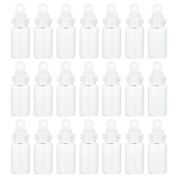 OUNONA 30pcs Transparent Mini Glass Bottles DIY Handmade Wishing Bottles Gift Bottles with Lids