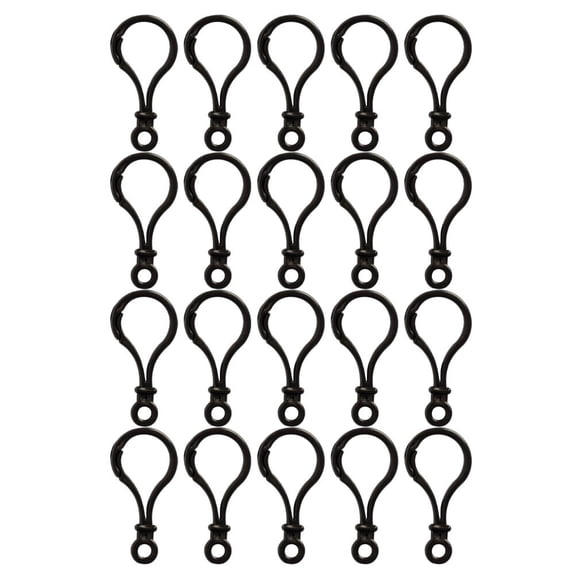 OUNONA 32-Piece Multi-Function Keychain Clips Set with Plastic Lanyard Clips, Black, Ideal for Keys and Accessories