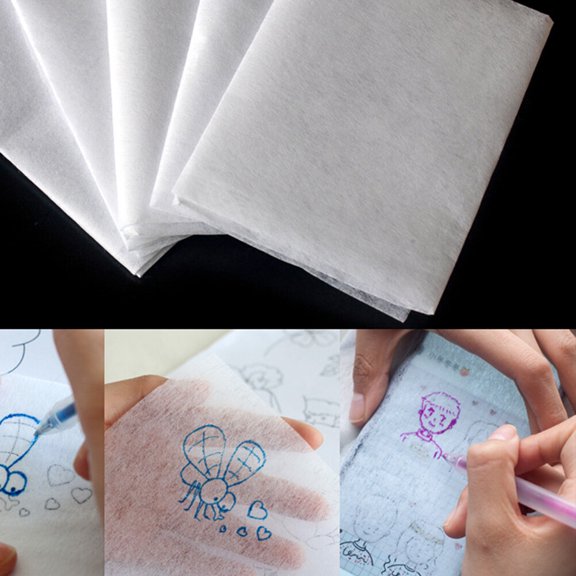 OUNONA 32 Sheets Manual DIY Embroidery Transfer Paper Pattern Tracing Copy Paper Professional Cloth Rubbing Paper for DIY Embroidery Size L