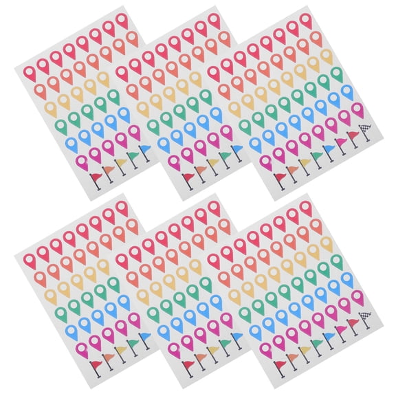 OUNONA 336Pcs Removable Map Location Stickers Multi Color Peel and Stick Labels for Travel and Adventure Maps