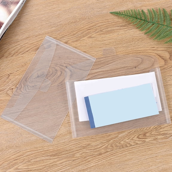 OUNONA 35 Pcs Reusable Invoice Bag Transparent Storage Card Office
