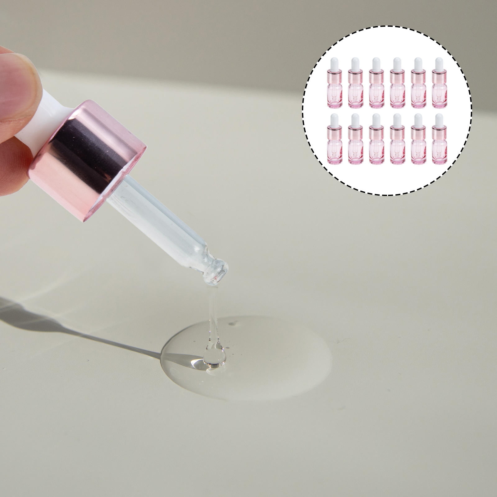 OUNONA 35 Pcs Rose Gold Dropper Bottles
