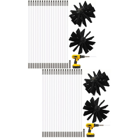 OUNONA 36 Pcs Chimney Sweep Flexible Chimney Sweep Kit Chimney Cleaning With Heads