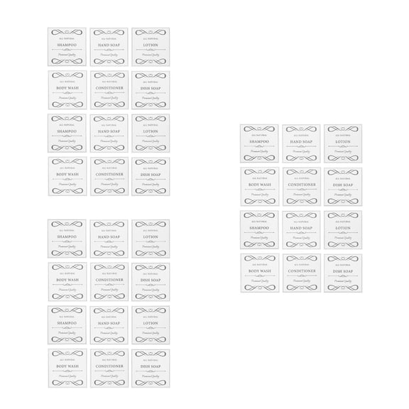OUNONA 36 Pcs Waterproof Hand Soap Labels Stickers for Bathroom Bottles Easy to Apply and Remove Hand Soap Dish Soap, Shampoo and Conditioner Dispensers Stickers