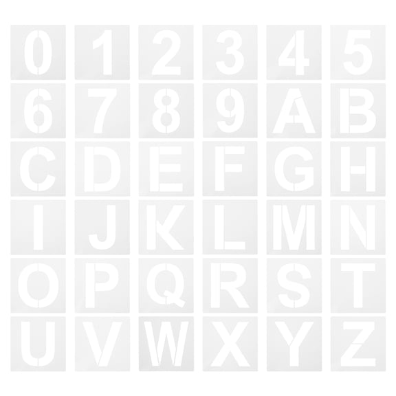 OUNONA 36 Pieces Clear Pet Alphabet Letter Stencils for Crafts, Painting, and Home Decor Projects