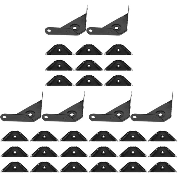 OUNONA 36 pcs Metal Furniture Corner Connectors Triangle Corner Braces Shelf Corner Brackets for Table