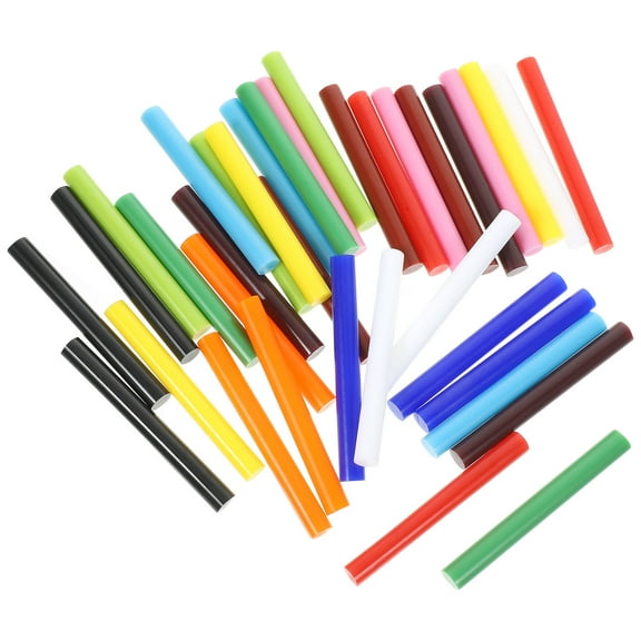OUNONA 36Pcs Crafting Colored Hot Glue Sticks for Sealing Repairs and Decorations