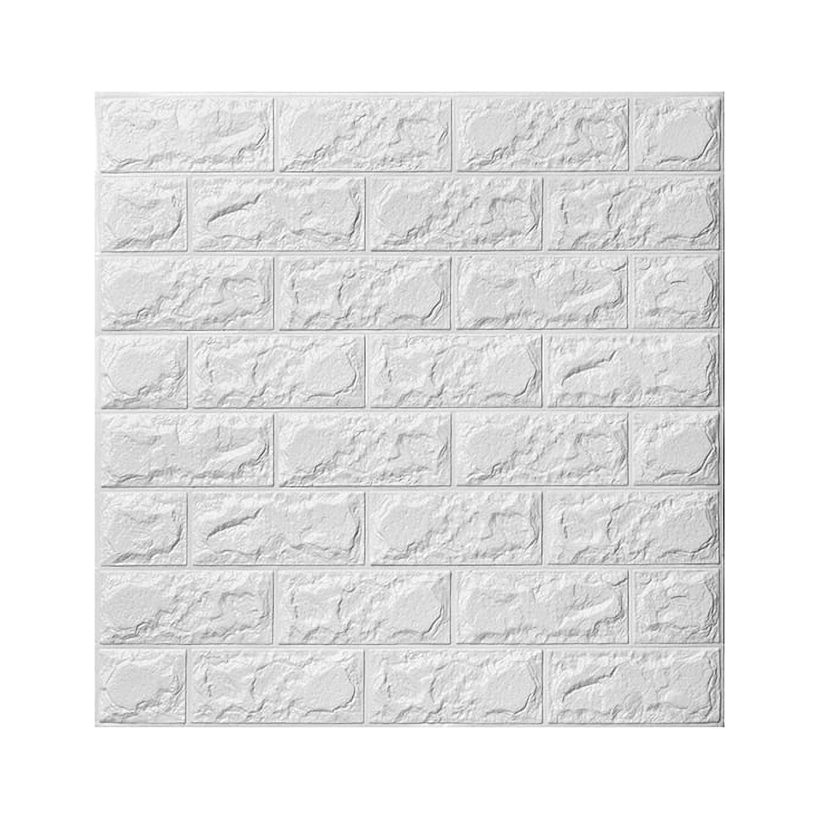 OUNONA 3D Brick Wall Stickers Adhesive Wall Panel Brick Wallpaper for Background in Bedroom