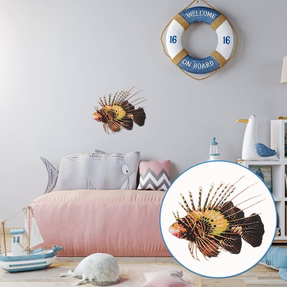 OUNONA Assorted Color Iron Fish Wall Art Metal Decor for Bedroom and Garden Hanging Ornament