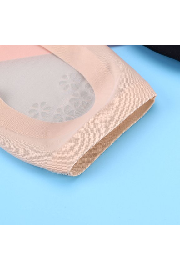 3Pairs Breathable Peep Toe Socks with Anti Skid Silicone Heel Grip Invisible Toeless Design